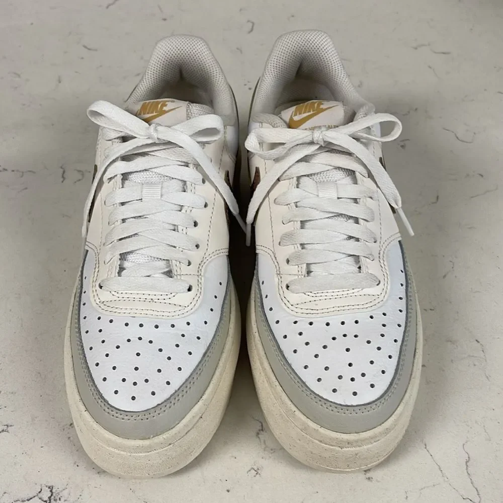Nike Court Vision Alta Platform Shoes White Leopard DO2791 100 Women Size 8.5